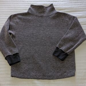 Women's Nike Yoga Therma-FIT knit cowl neck sweatshirt in black and white. Sm.